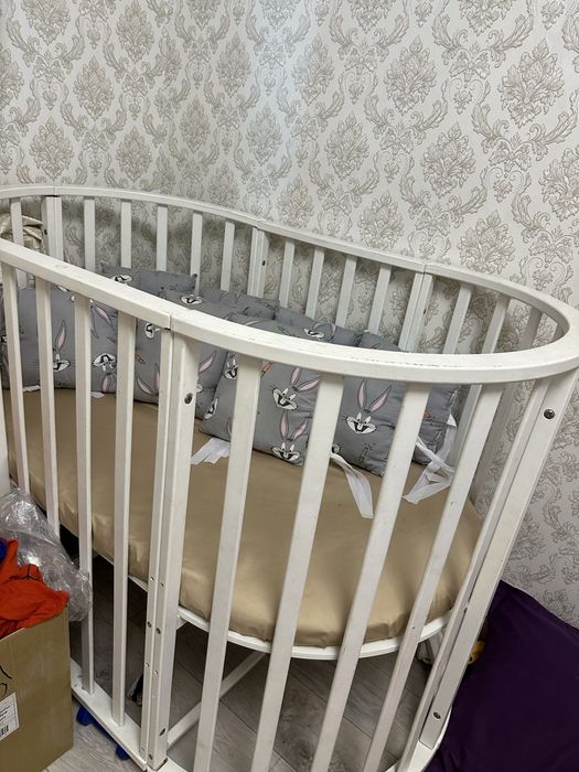 Детская кровать, 3 в 1, два матраса. Бортики в подарок