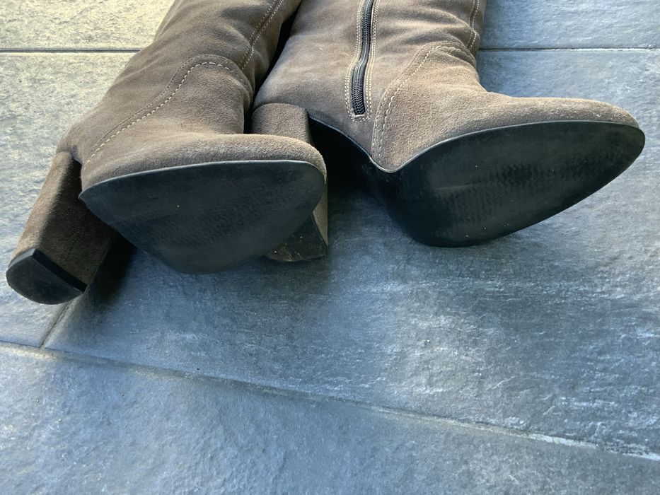 Дамски елегантни ботуши Дарис,естествен велур