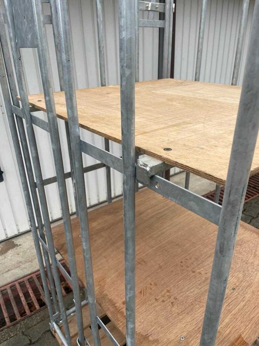 Cărucior marfă tip box / rolling cage pentru depozit – oțel galvanizat