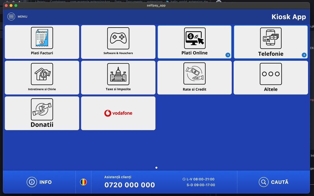 Kiosk app pentru automate tip kiosk