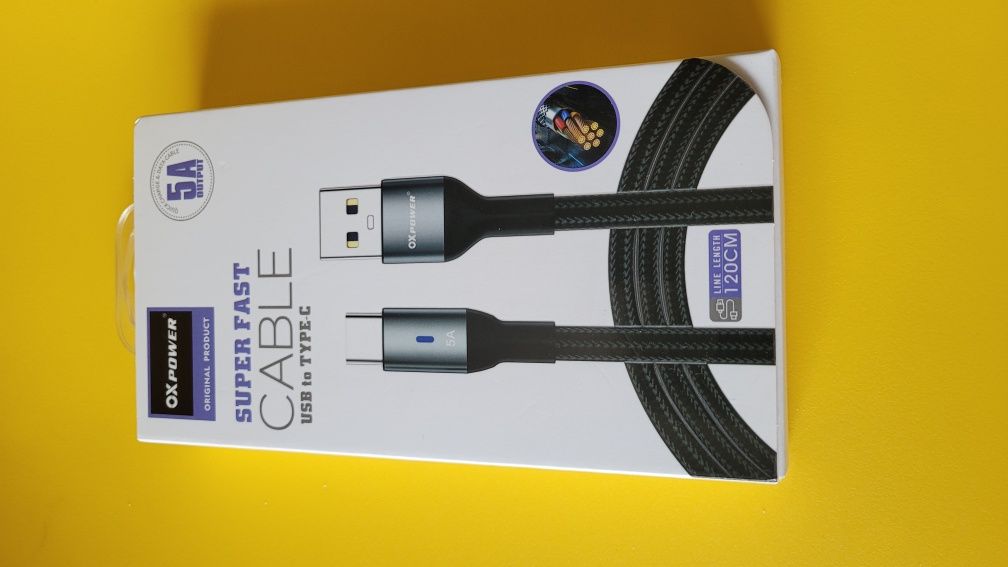 Cablu Super fast USB-Type C 5A OxPower original 120cm