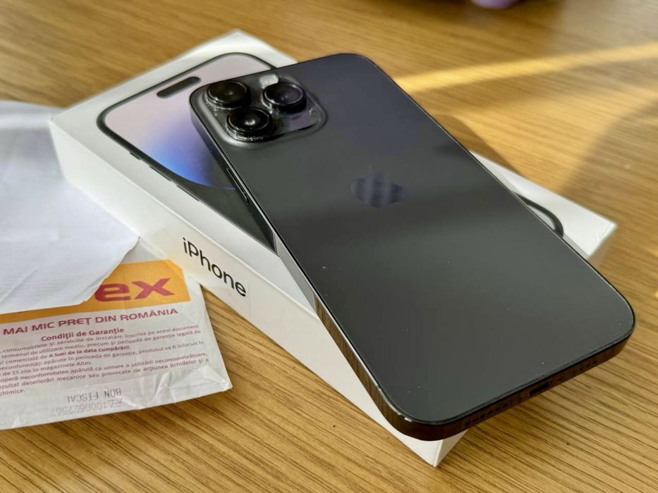 IPhone 14 Pro Max Black 128GB - stare excelenta, cutie si acte