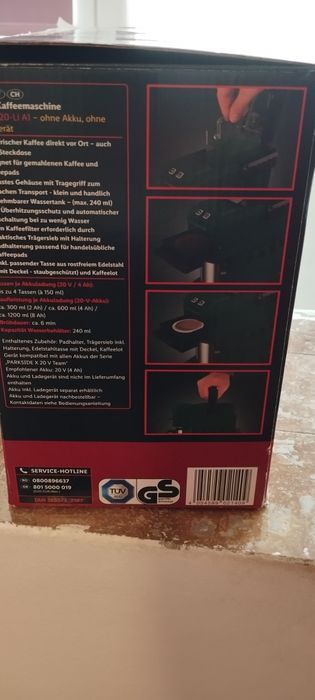 Cafetera portabila Parkside (20 V), nu include acumulator si incarcato