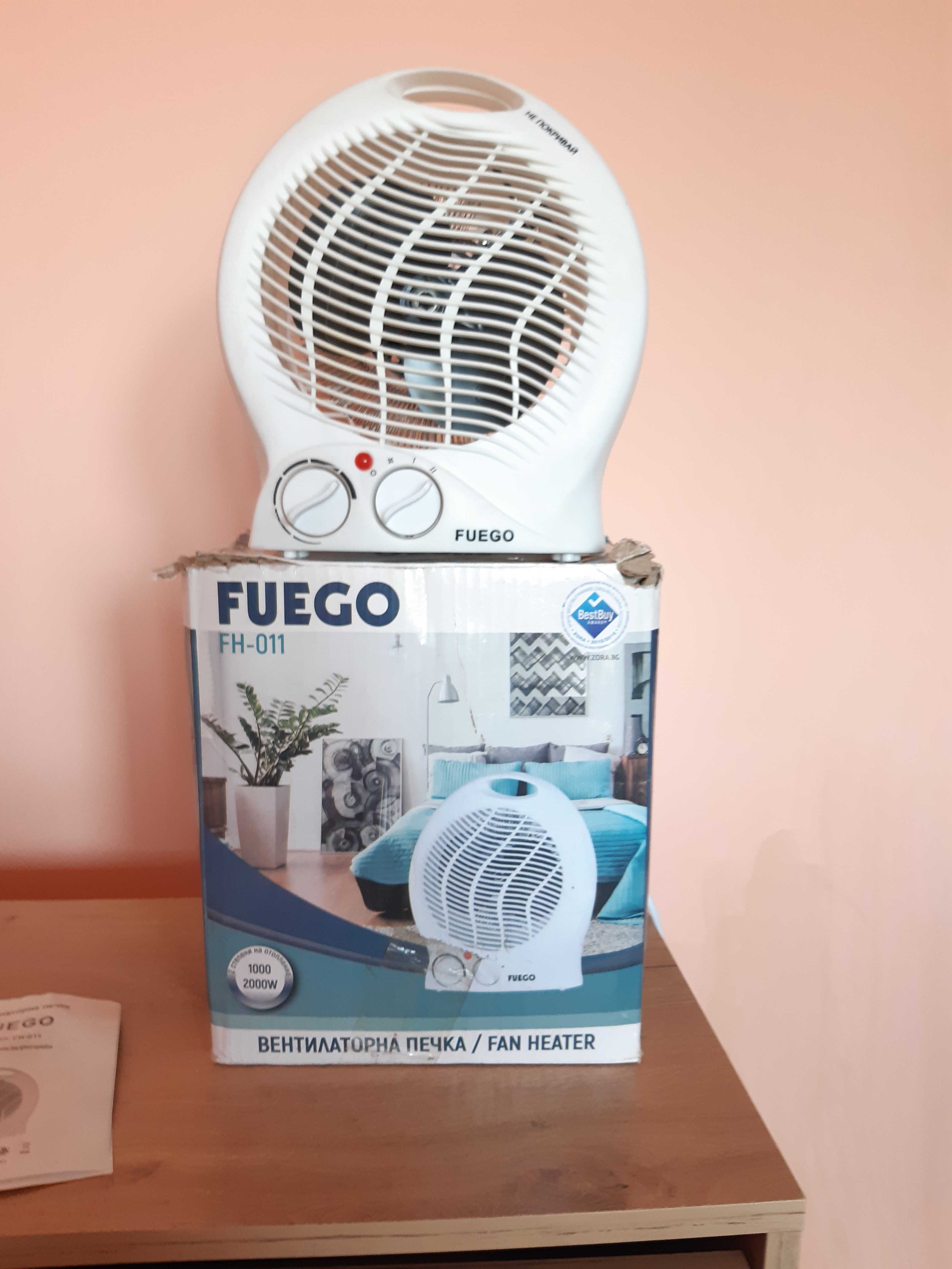 Вентилаторна печка (духалка) FUEGO, 2000W, чисто нова