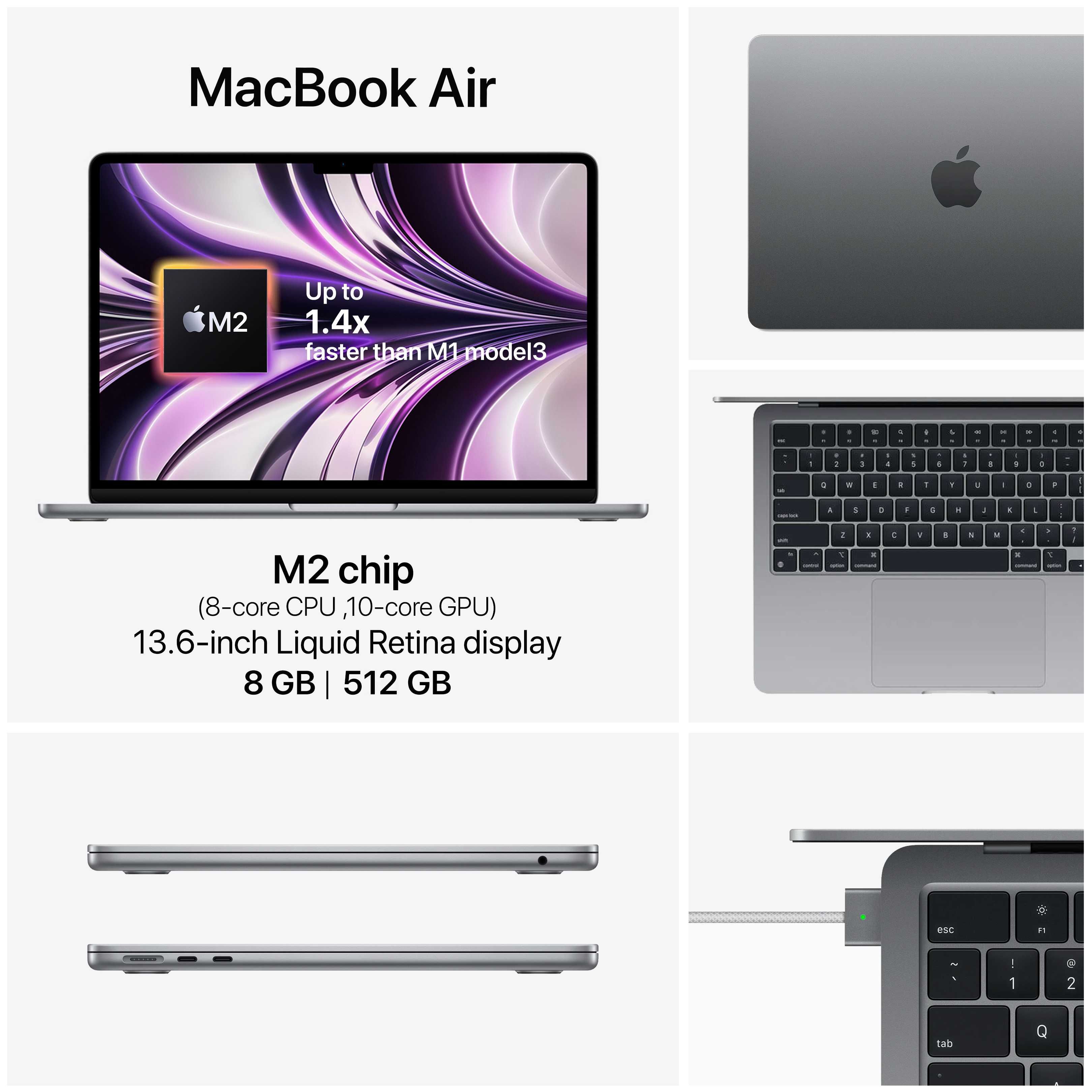 MacBook Air M2 chip 8/512GB 13,6-inch SPG/SLV/MDN