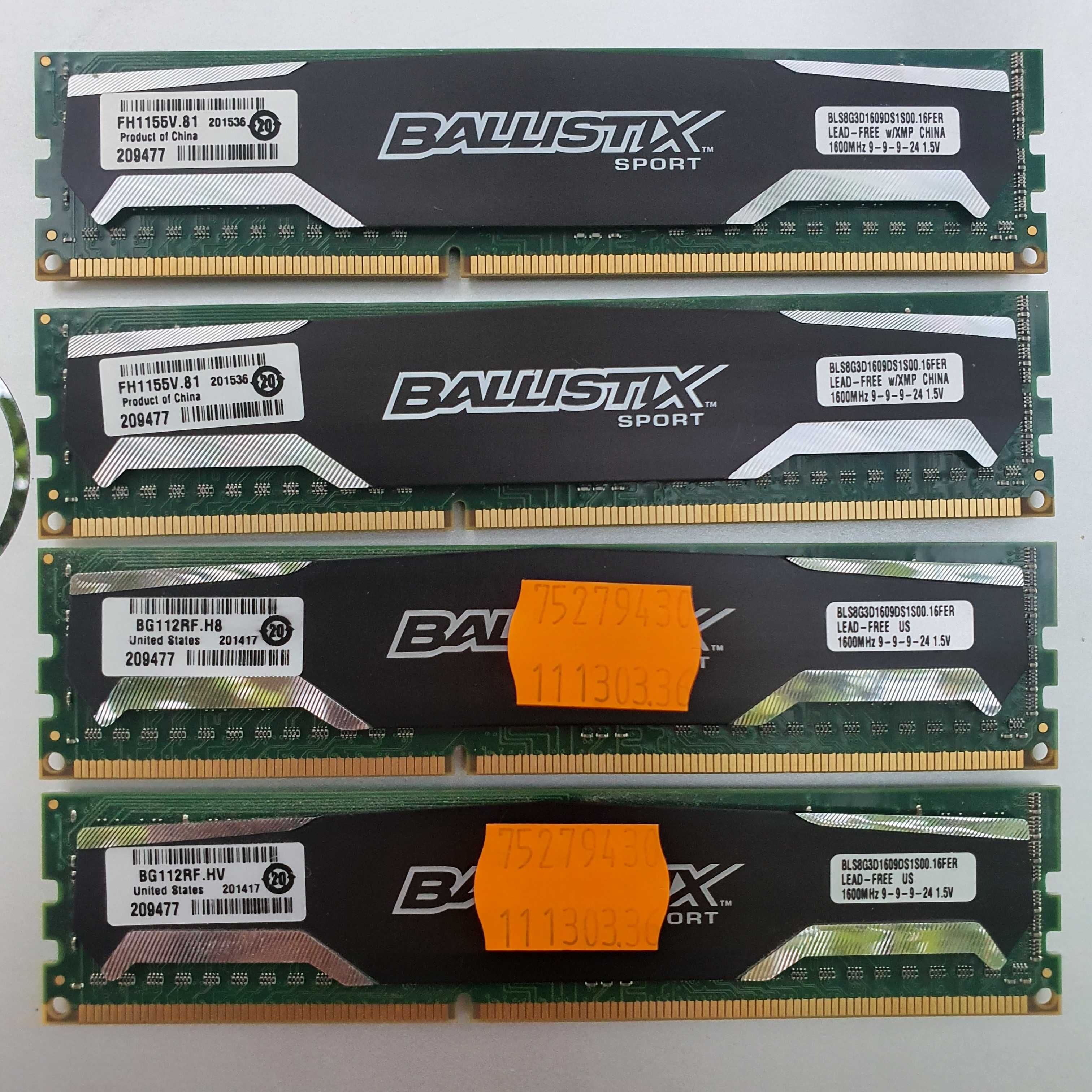 RAM памет 4 х 8 GB DDR3 Crucial Ballistix (за desktop PC)