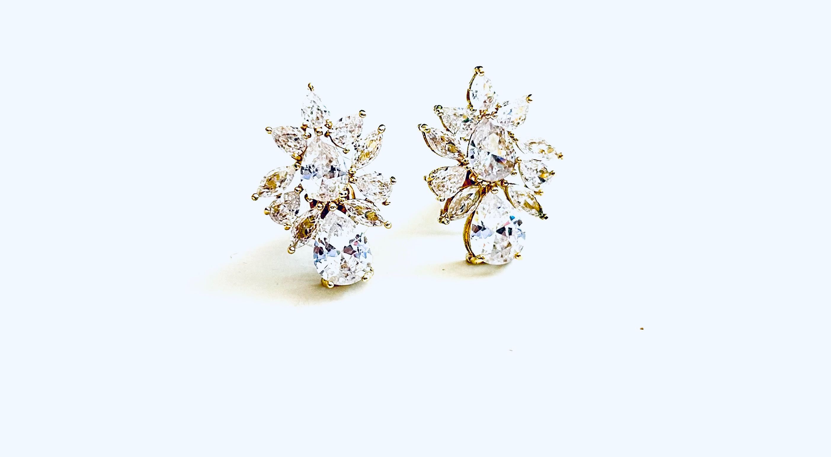 Златни обеци с кристали Swarovski