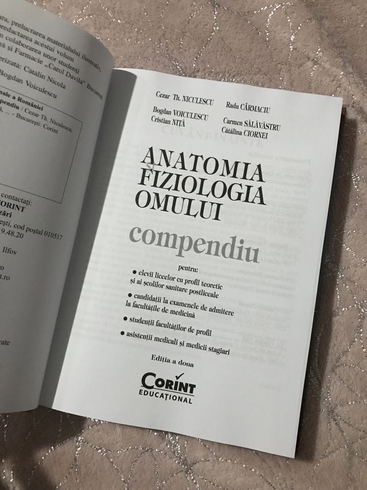 Carte Anatomie si Fiziologie -Editura Corint