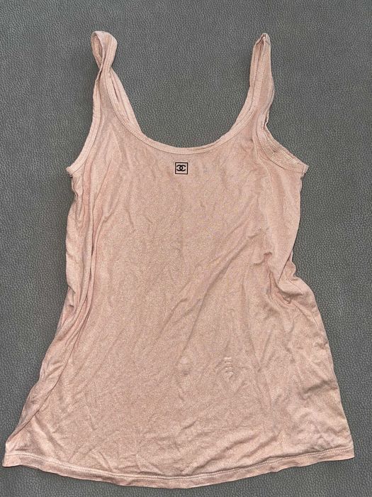 chanel топ потник тениска блузка без ръкав розов цвят розова шанел