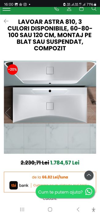 Lavoar baie 100 cm, negru mat, compozit, montaj pe blat sau suspendat