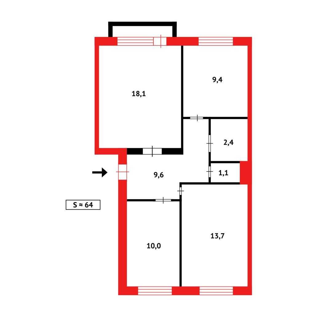 **Продам 3х ул/пл в 5 мкр р-н Айсберга