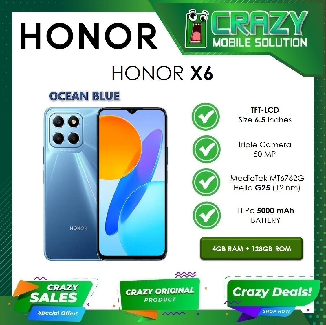 Honor x6 sotiladi