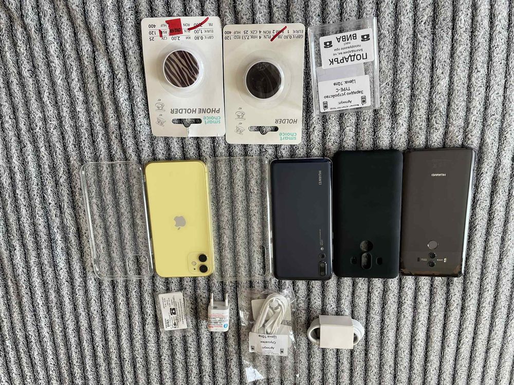 3 броя смартфони iphone 11/Huawei mate 10 pro/Huawei P20 pro