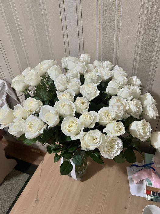 51шт белый роза,