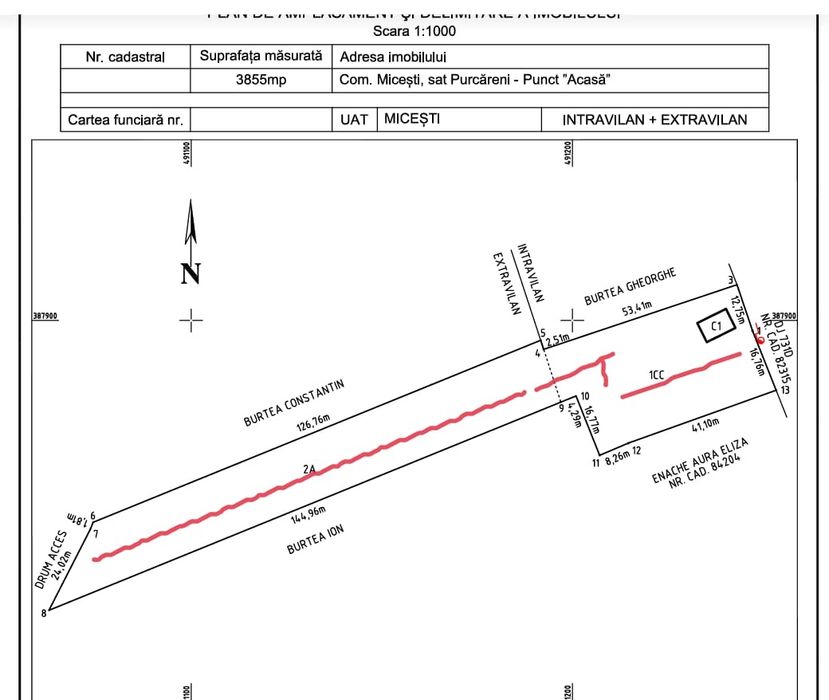 Teren constructii de vanzare !la 7 km.de Mioveni.si 11 de Pitesti