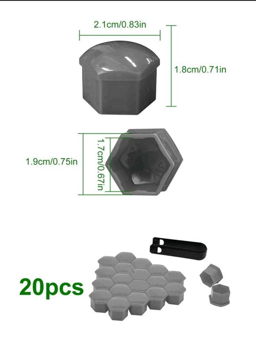 Set 20 Capacele Universale pentru Prezoane 17mm cu Cheie extragere