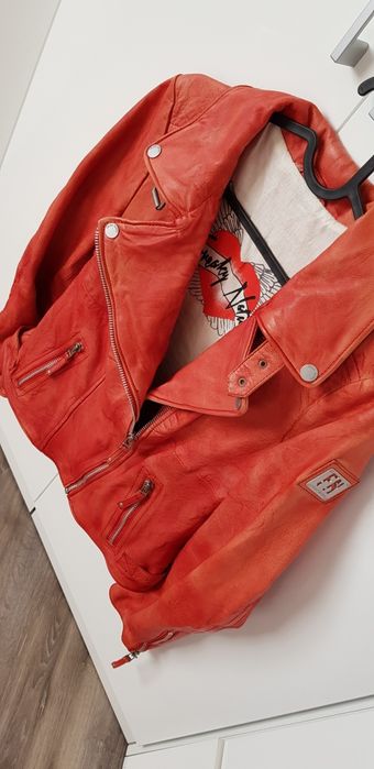 дамско яке Freaky nation естествена кожа разм.М червен