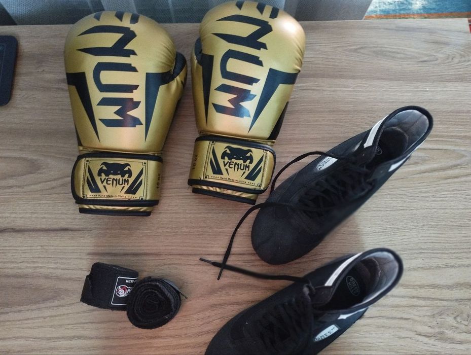 Перчатки и борцовки для кикбоксинга