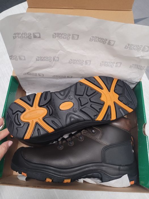 Обувки работни, кафява кожа високи coverguard