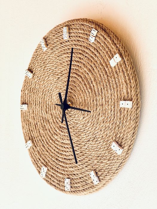 Арт стенен часовник Casa Decorator – дърво & въже, ръчна изработка