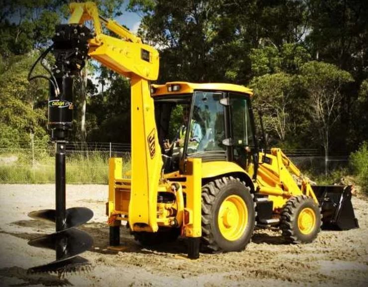 Foreza buldoexcavator, foreza excavator, burghiu Digga PD7