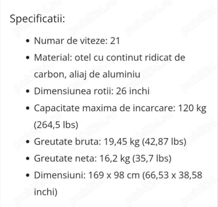 Bicicleta nouă 26 inch