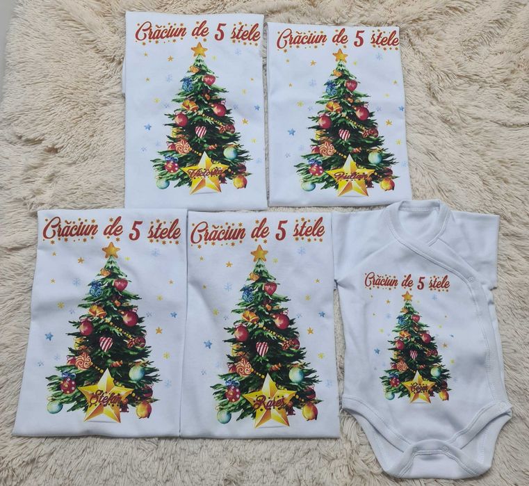 Tricouri Crăciun + Cadou Personalizat – Set Familie