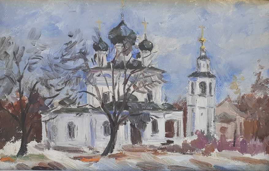 Tablou vechi -  scoala rusa - semnat pe verso