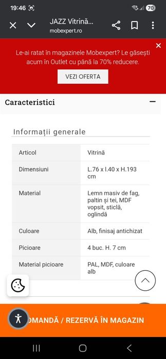 Vitrina înaltă Mobexpert