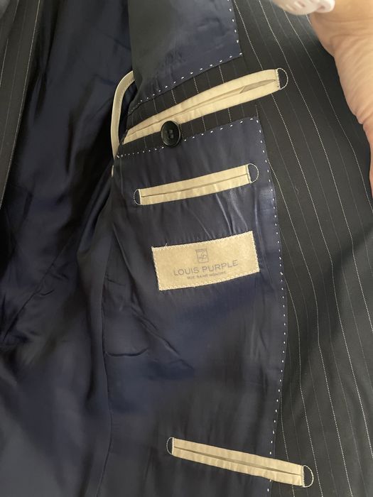 Costum Louis Purple negru cu dungi