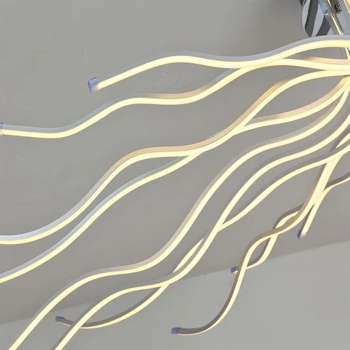 140W LED Сиво таванно осветление за хол, модерно димируемо с дистанцио