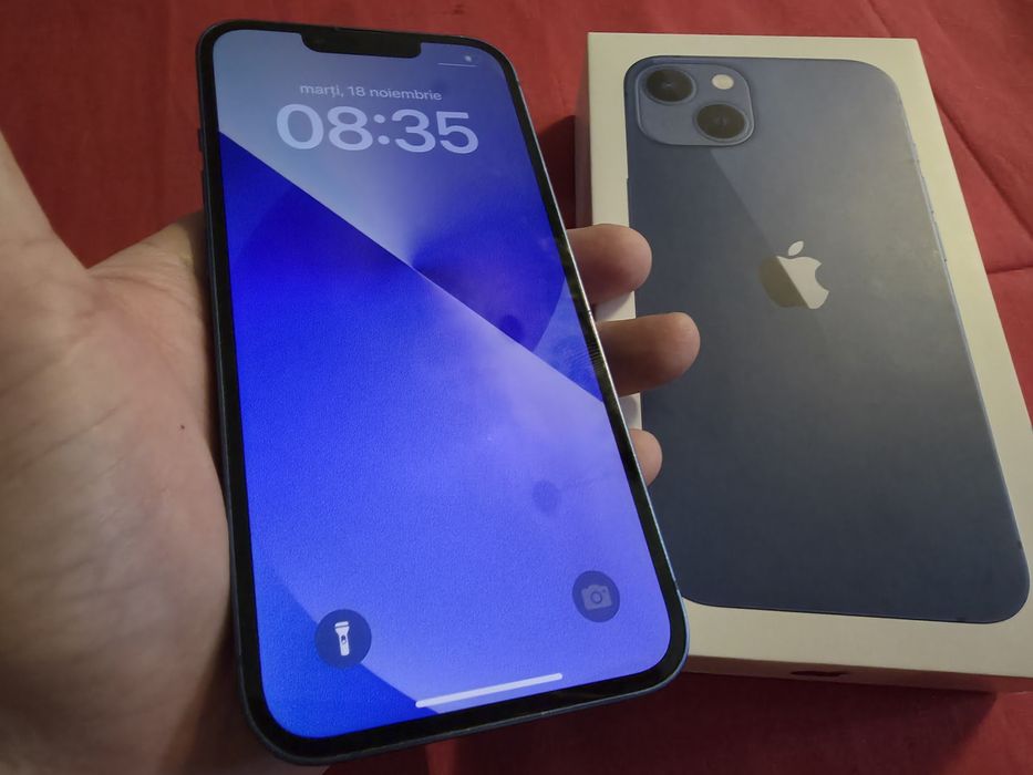 -Iphone 13, ca Nou, 128Gb, 6Ram, Blue, bat: 100%, ireprosabil, nici un