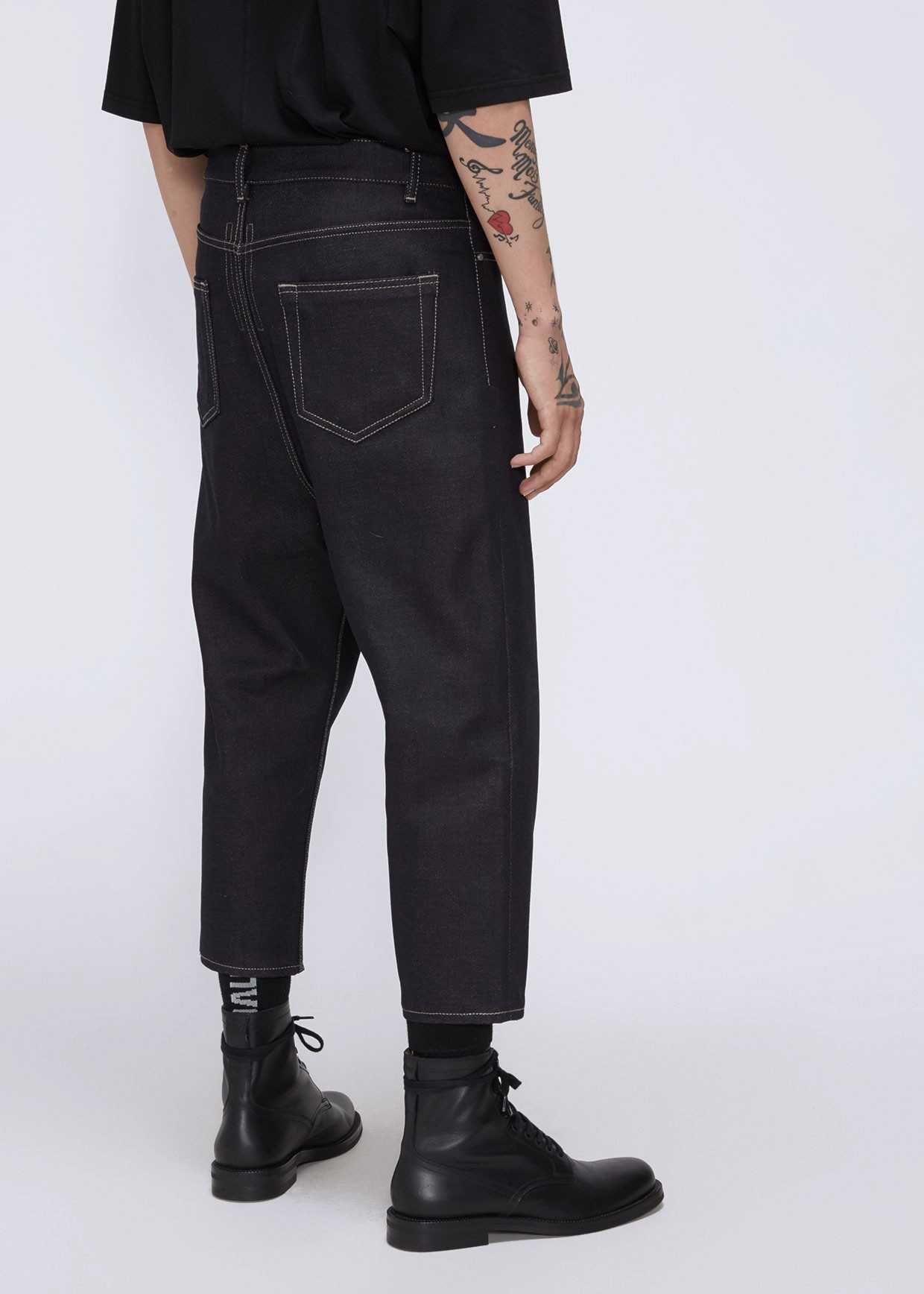 RICK OWENS DRKSHDW Collapse Cut Denim Cropped Мъжки Дънки size 28