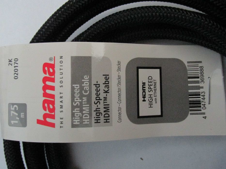 Cablu profesional HDMI de mare viteză HAMA 1.75 m, placat cu aur