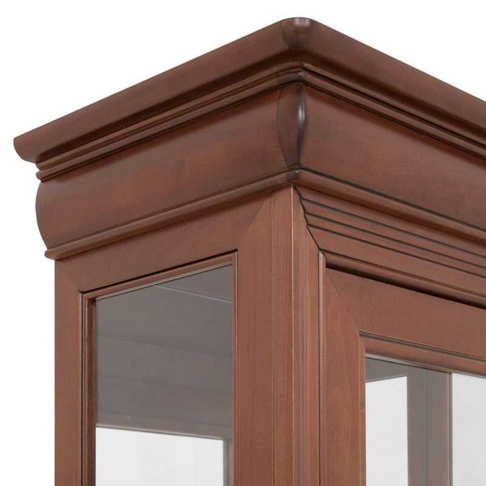 Vitrina cu 1 usa din sticla, lemn masiv fag, cul. Cires, Mobexpert