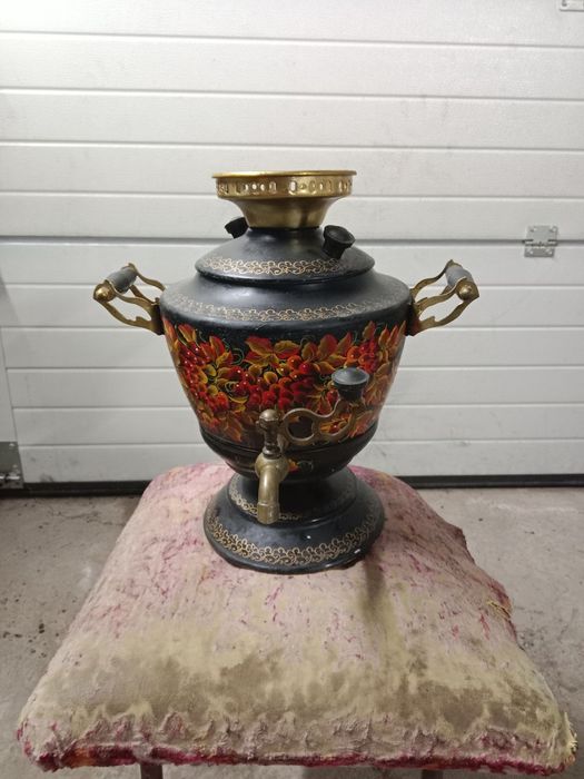 Электрический самовар 4 литра с хохломской росписью