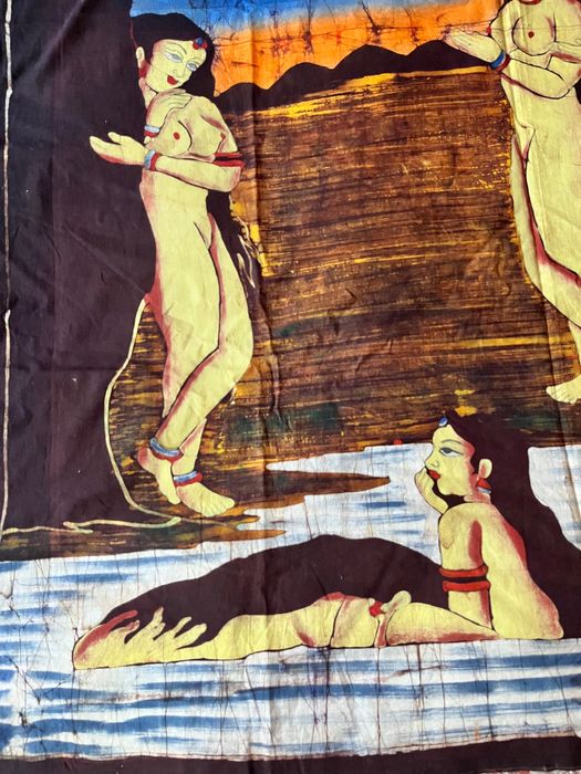 Tablou “Krishna” pictat manual pe panza, original India