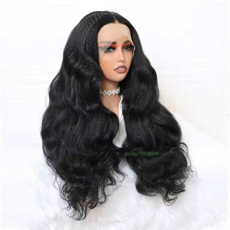 Черна чуплива перука с дантела лейс фронт lace front