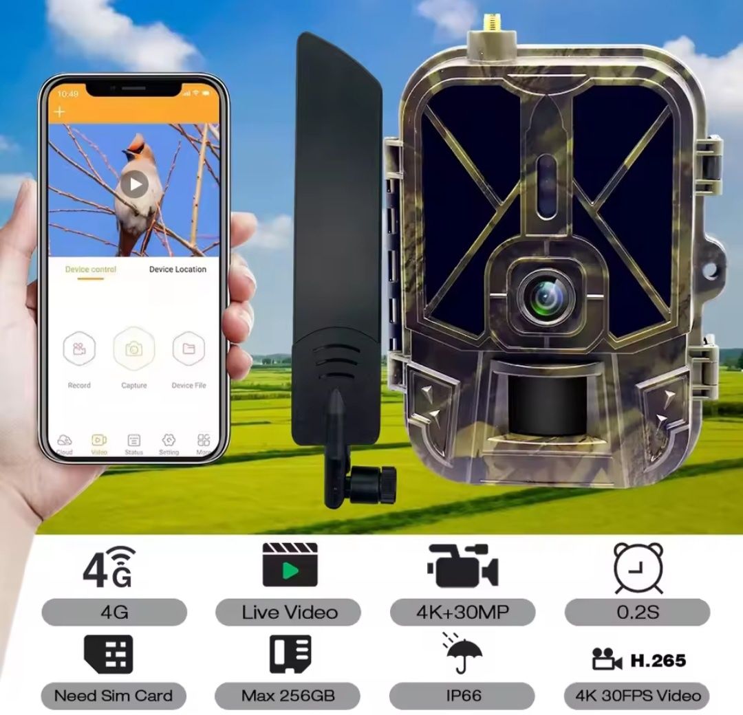 Ловна камера НС-940 Pro-li 4G работи с приложение+ литиева батерия