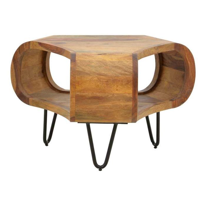 Маса, Merck, Орех, Дърво, Метал, 55х55х38см.