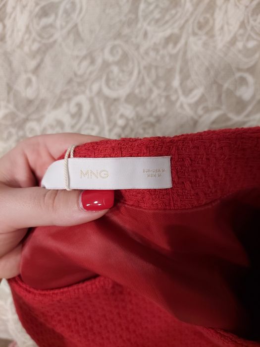 MANGO Fusta NOUA tweed rosu