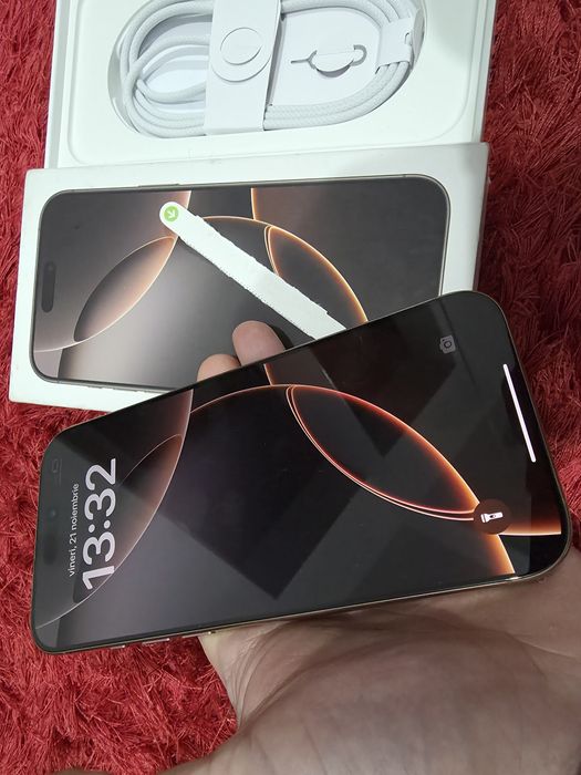 -Iphone 16Pro Max, Nou, 1,02Tb, 8Ram, 0 cicluri incarcare, nefolosit,