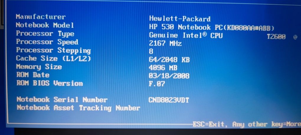Продавам лаптоп HP 530
