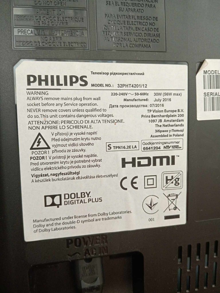 Televizor LED Philips, 80 cm, 32PHT4201/12, HD, Clasa A+