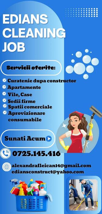 Firma curatenie Bucuresti Edians Cleaning Job(Bucuresti, Ilfov)