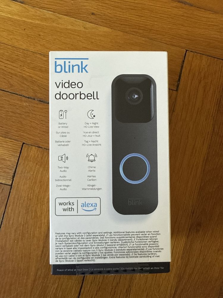 Blink Doorbell смарт звънец нов с камера и AI Alexa app нов
