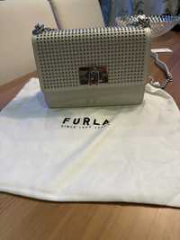 Бяла кожена чанта FURLA- чисто нова