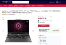 Laptop LENOVO 15ARP9, AMD Ryzen 7 24GB SSD 1TB NVIDIA GeForce RTX 4060
