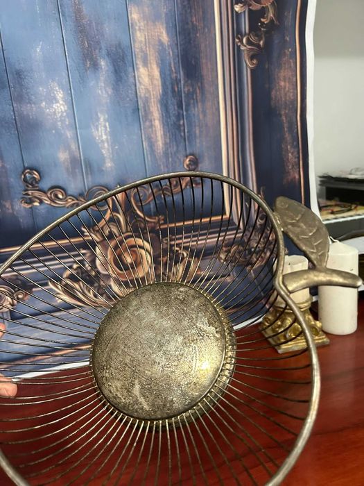 DN277 Cos  fructiera  422g 29x24 argintat necuratat frumos