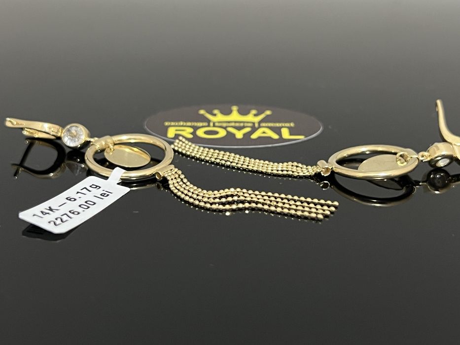 Bijuteria Royal CB : Cercei lungi aur 14k 6,17 grame